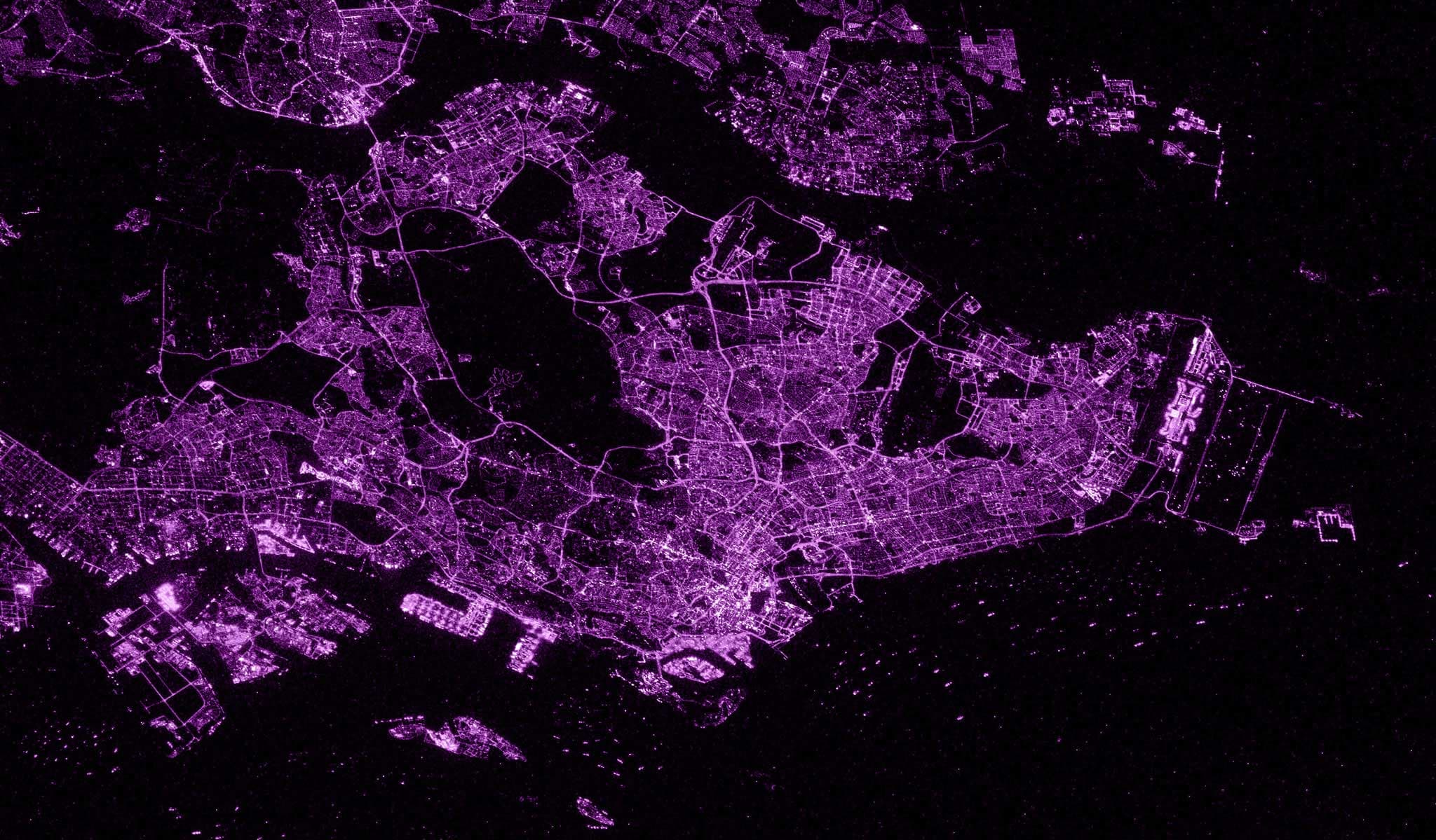 Singapore aerial map (49×29 km)